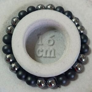 Black Matt Black zinc bead bracelet